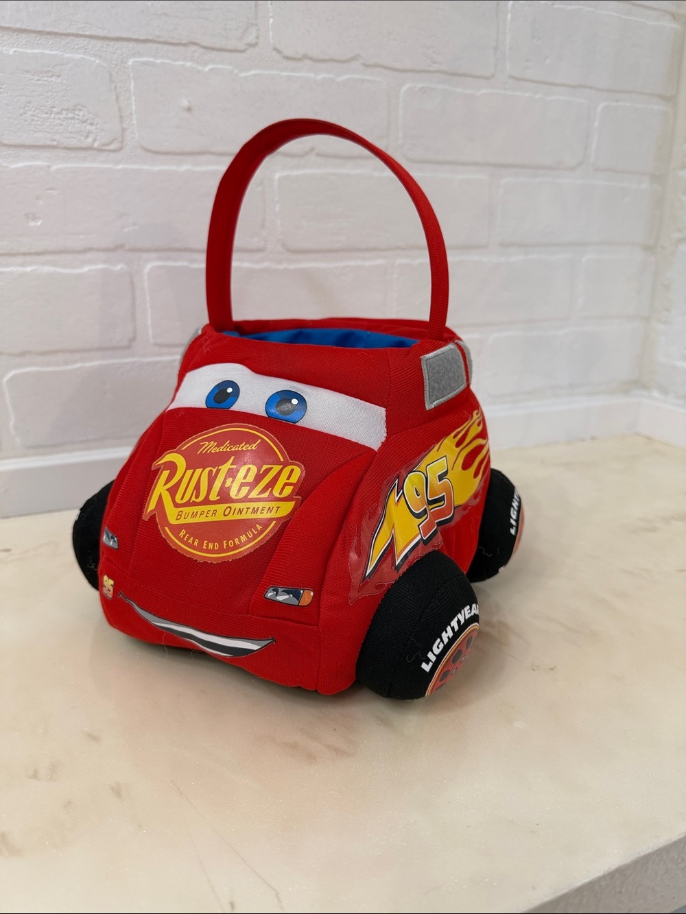 Disney Cars Lightning McQueen Red Plush Halloween Pucket Pail